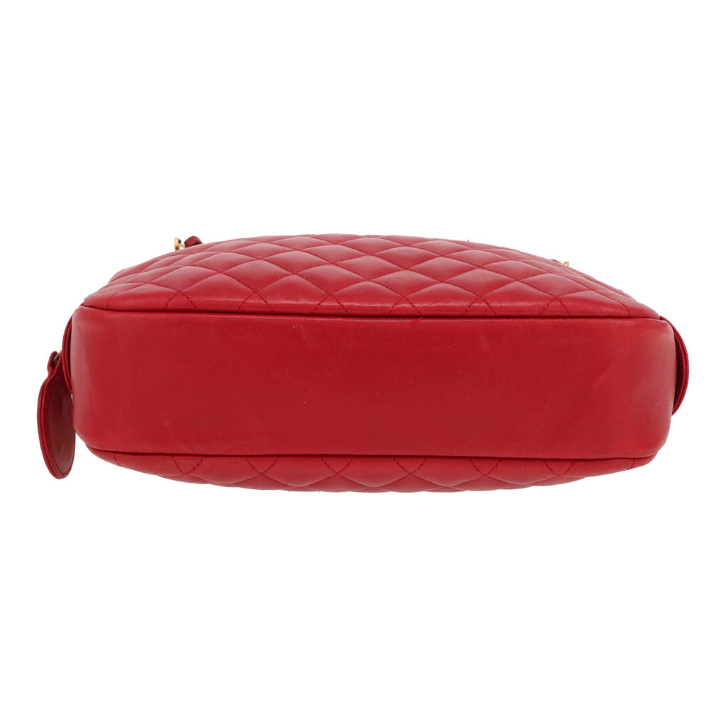 Chanel Camera handbag in red quilted leather - DETAIL 1