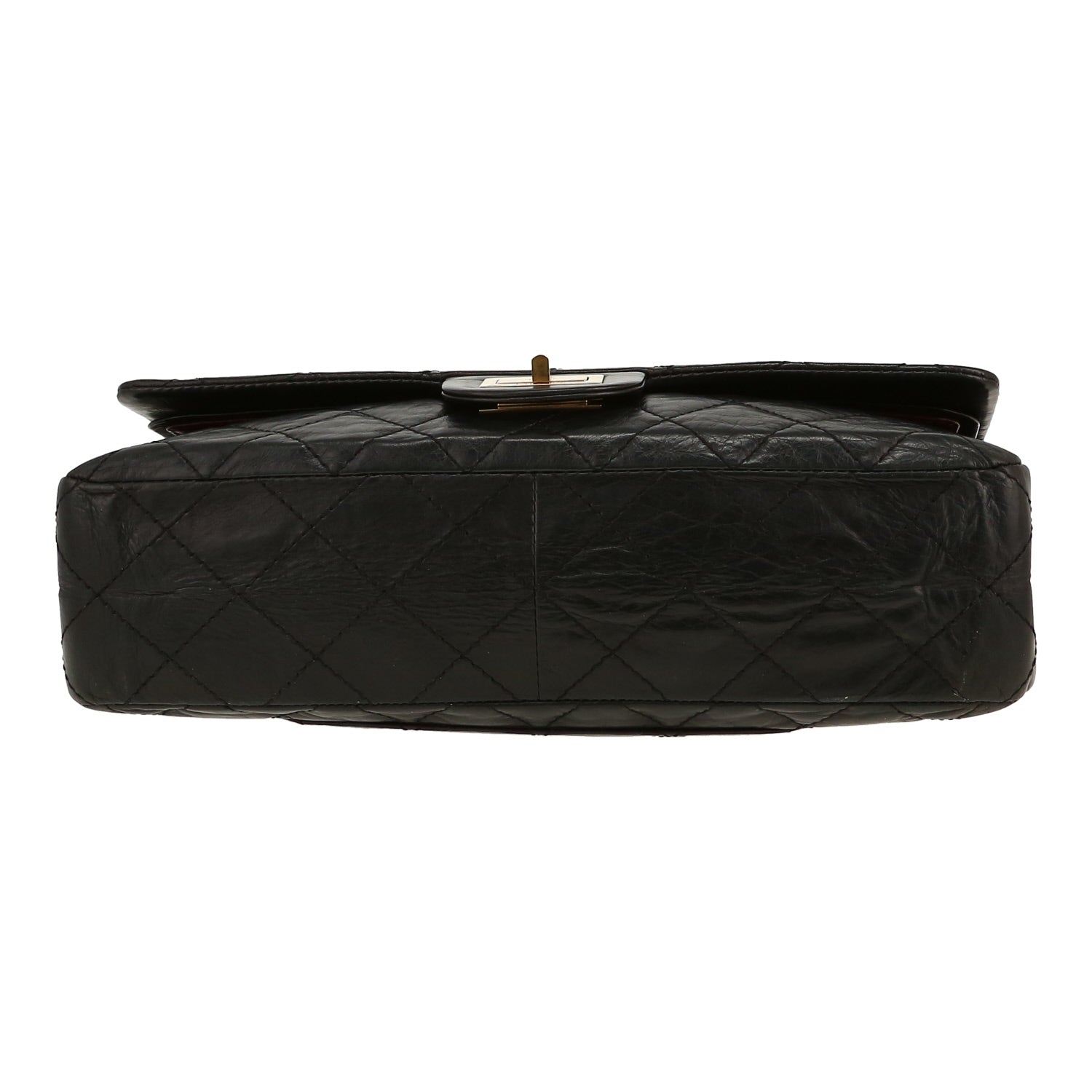 Chanel 2.55 handbag in black quilted leather - DETAIL 1