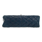 Chanel 2.55 handbag in navy blue quilted leather - DETAIL 1