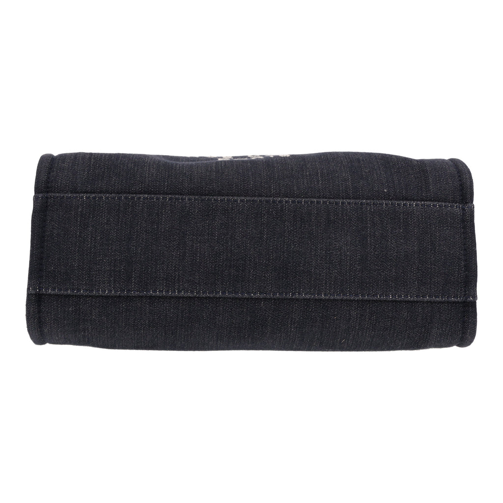 Chanel Deauville shopping bag in navy blue canvas - DETAIL 1