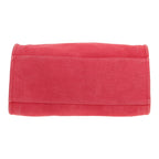 Chanel Deauville shopping bag in pink canvas and burgundy leather - DETAIL 1