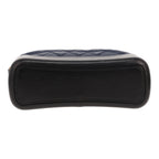 Chanel Gabrielle medium model shoulder bag in navy blue and black quilted leather - DETAIL 1