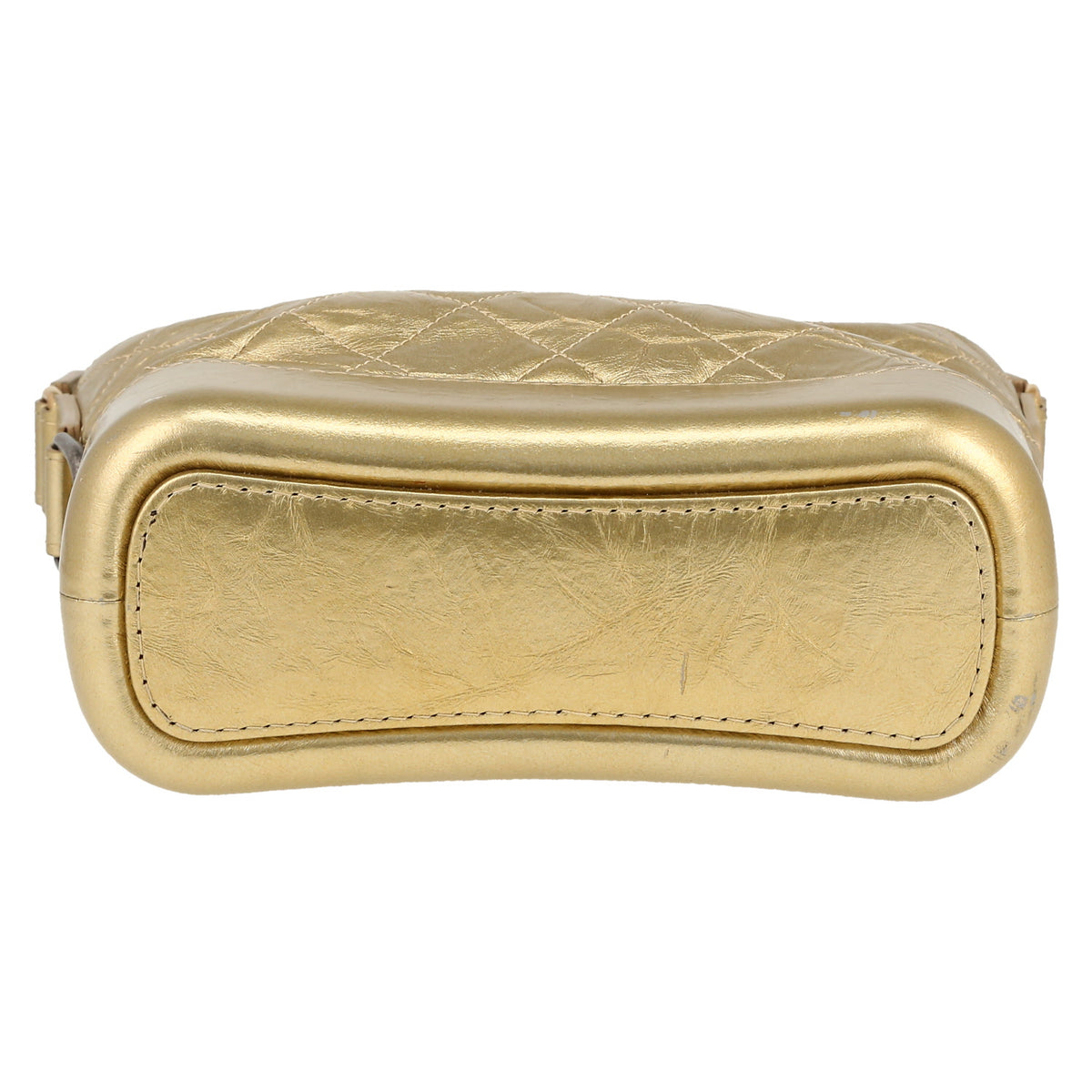 Chanel Gabrielle small model shoulder bag in gold quilted leather - DETAIL 1