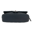 Chanel handbag Blue quilted grained leather flap bag - DETAIL 1