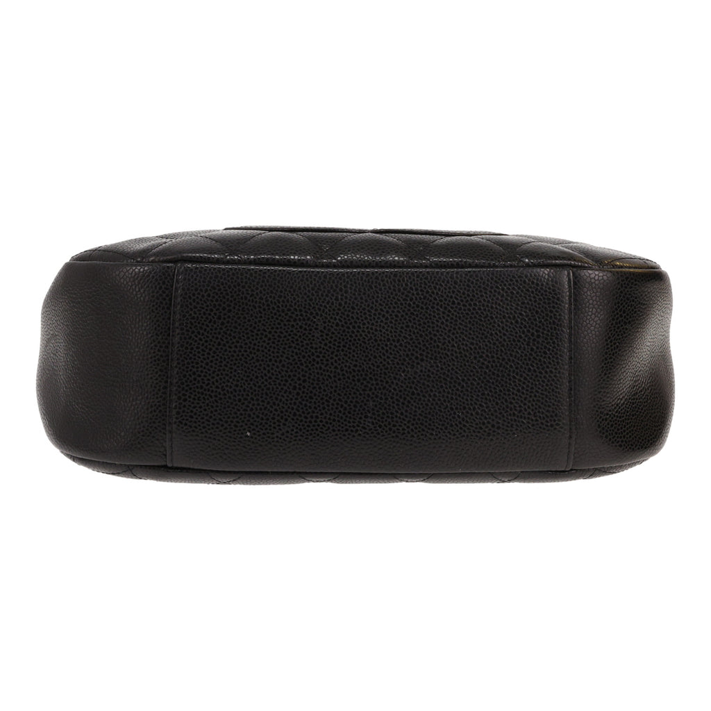Chanel handbag in black quilted grained leather - DETAIL 1