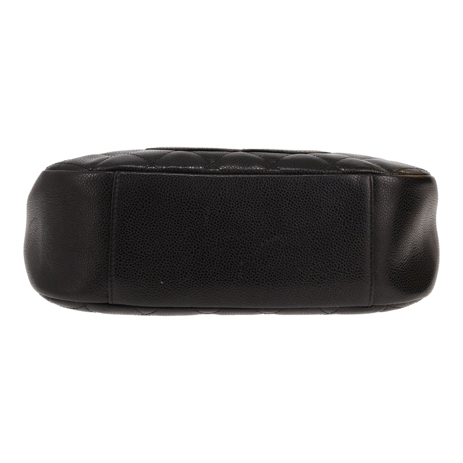 Chanel handbag in black quilted grained leather - DETAIL 1