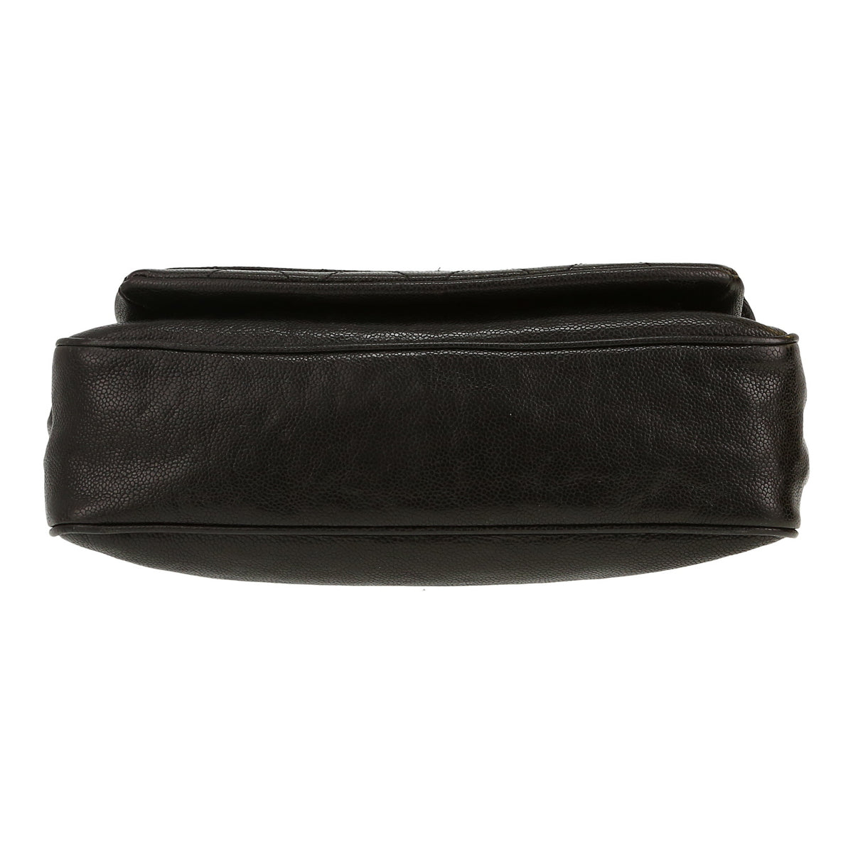 Chanel handbag in black quilted grained leather - DETAIL 1