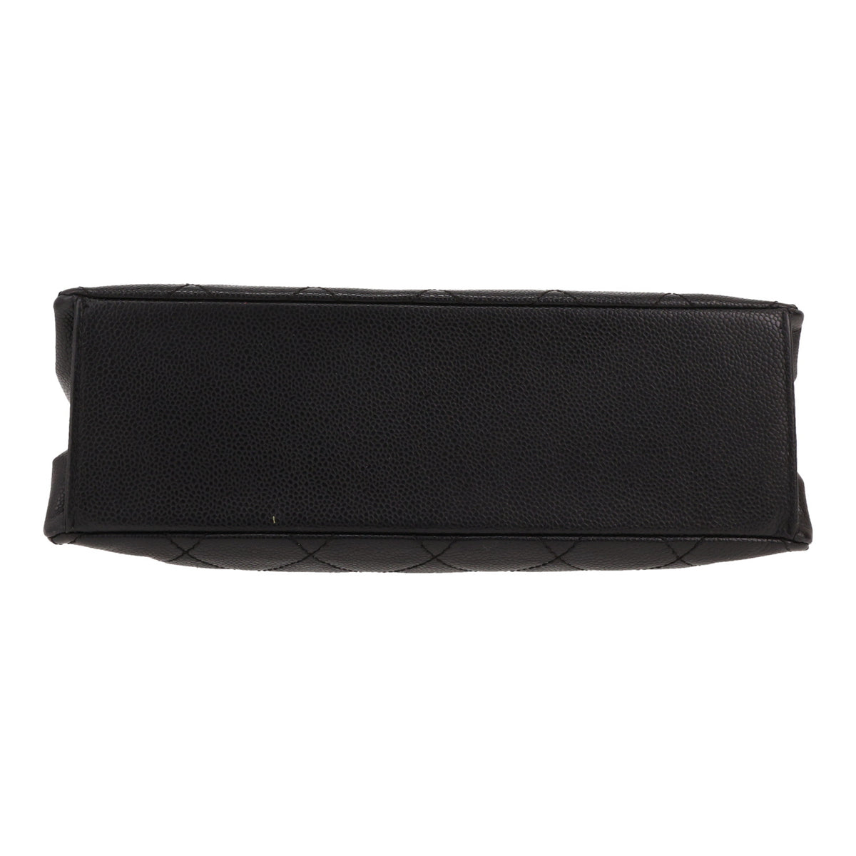 Chanel handbag in black quilted grained leather - DETAIL 1