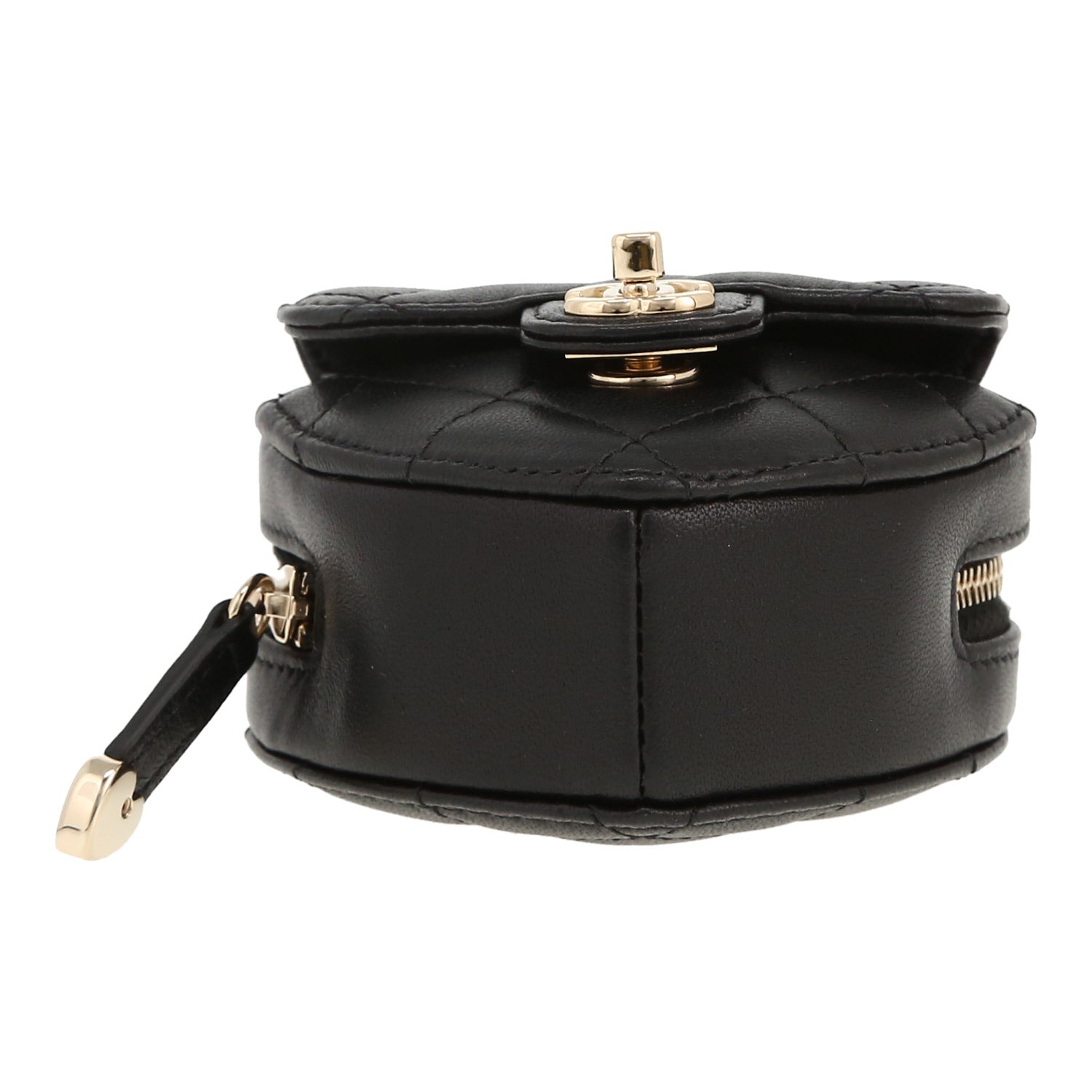 Chanel Heart bag mini shoulder bag in black quilted leather - DETAIL 1
