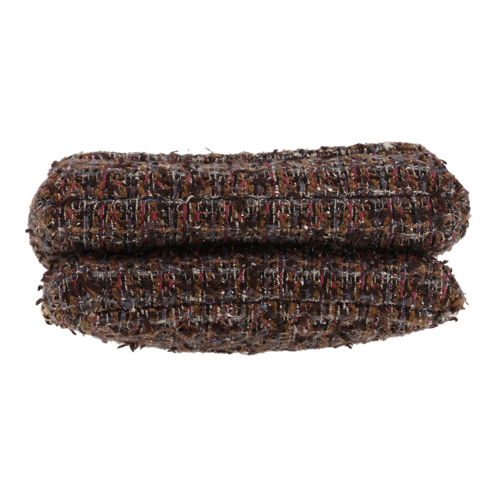 Chanel Knock on Wood shoulder bag in brown and burgundy tweed - DETAIL 1