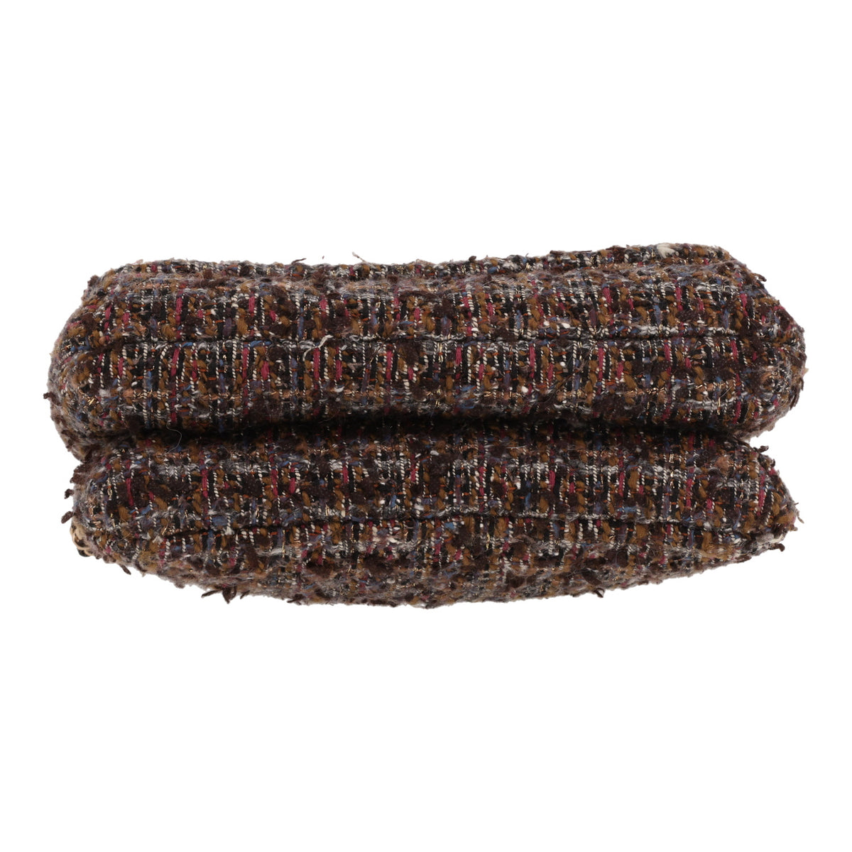 Chanel Knock on Wood shoulder bag in brown and burgundy tweed - DETAIL 1