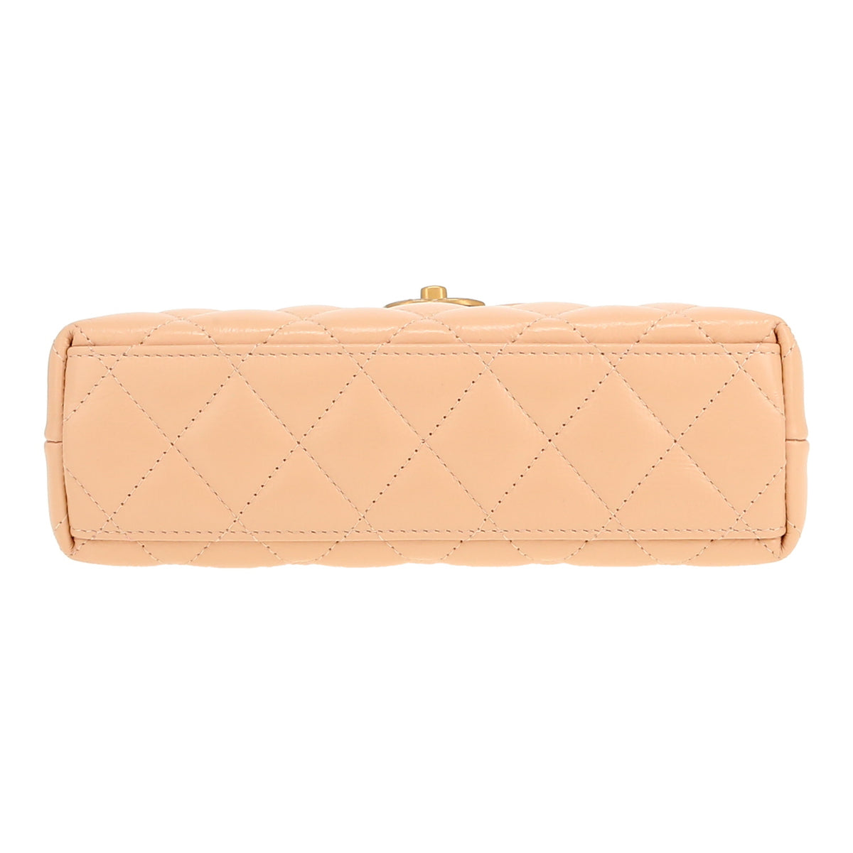 Chanel Mini Shopping handbag in beige leather - DETAIL 1