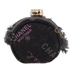 Chanel mini shoulder bag in black denim canvas - DETAIL 1
