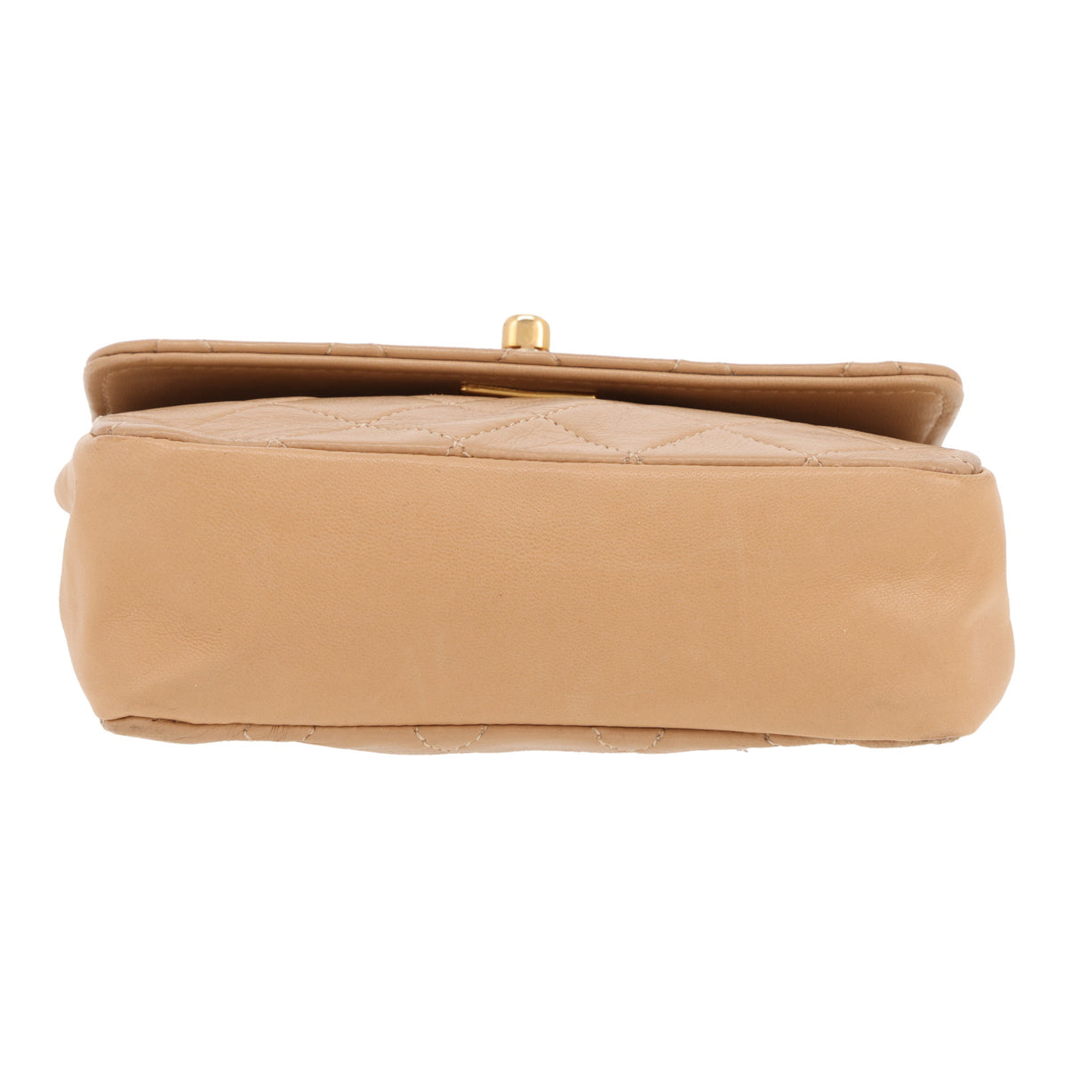 Chanel Mini Timeless shoulder bag in beige quilted leather - DETAIL 1