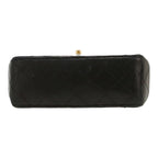 Chanel Mini Timeless handbag in black and burgundy quilted leather - DETAIL 1