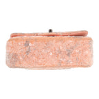 Chanel Mini Timeless handbag in powder pink and grey velvet with sequins - DETAIL 1