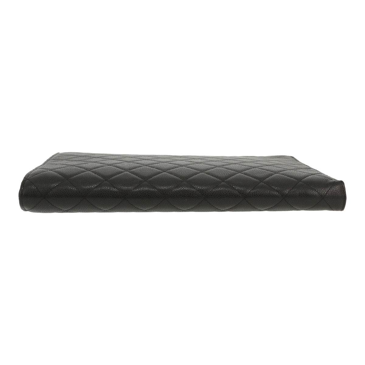 Chanel Pochette pouch in black quilted grained leather - DETAIL 1