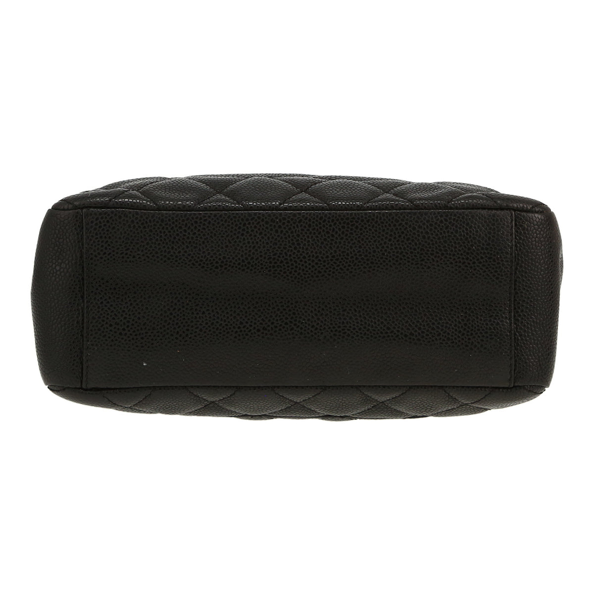 Chanel Shopping GST small model handbag in black quilted grained leather - DETAIL 1