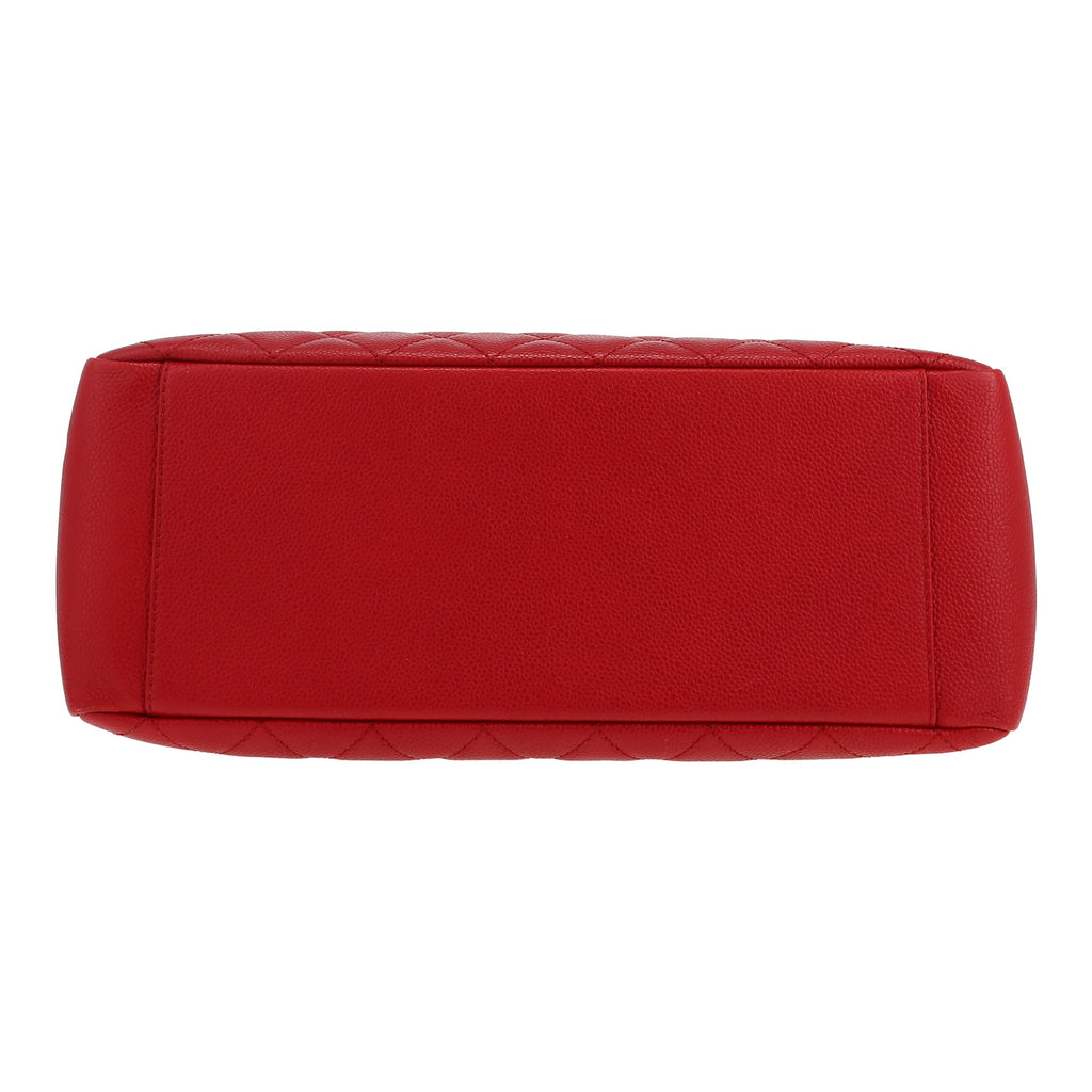 Chanel Shopping GST handbag in red quilted grained leather - DETAIL 1
