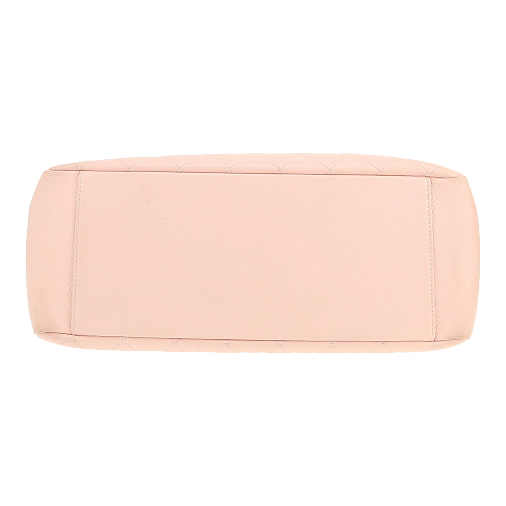 Chanel Shopping GST shopping bag in pink quilted grained leather - DETAIL 1