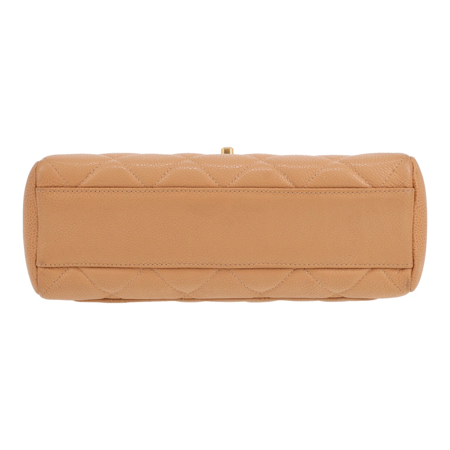 Chanel shoulder bag in beige quilted grained leather - DETAIL 1