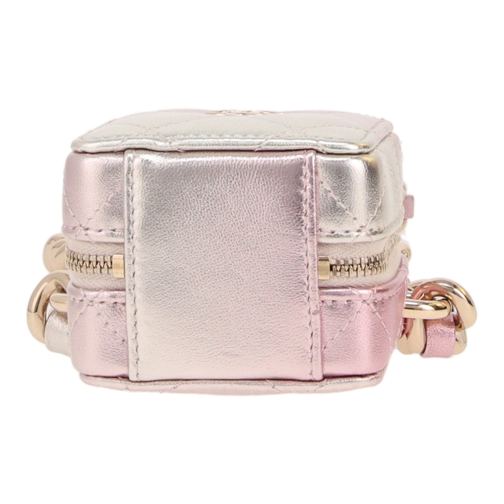 Chanel shoulder bag in pink and gold glittering leather - DETAIL 1