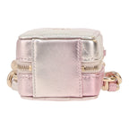 Chanel shoulder bag in pink and gold glittering leather - DETAIL 1