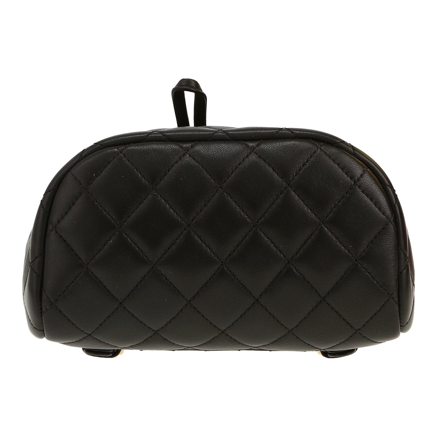 Chanel Timeless backpack in black quilted leather - DETAIL 1