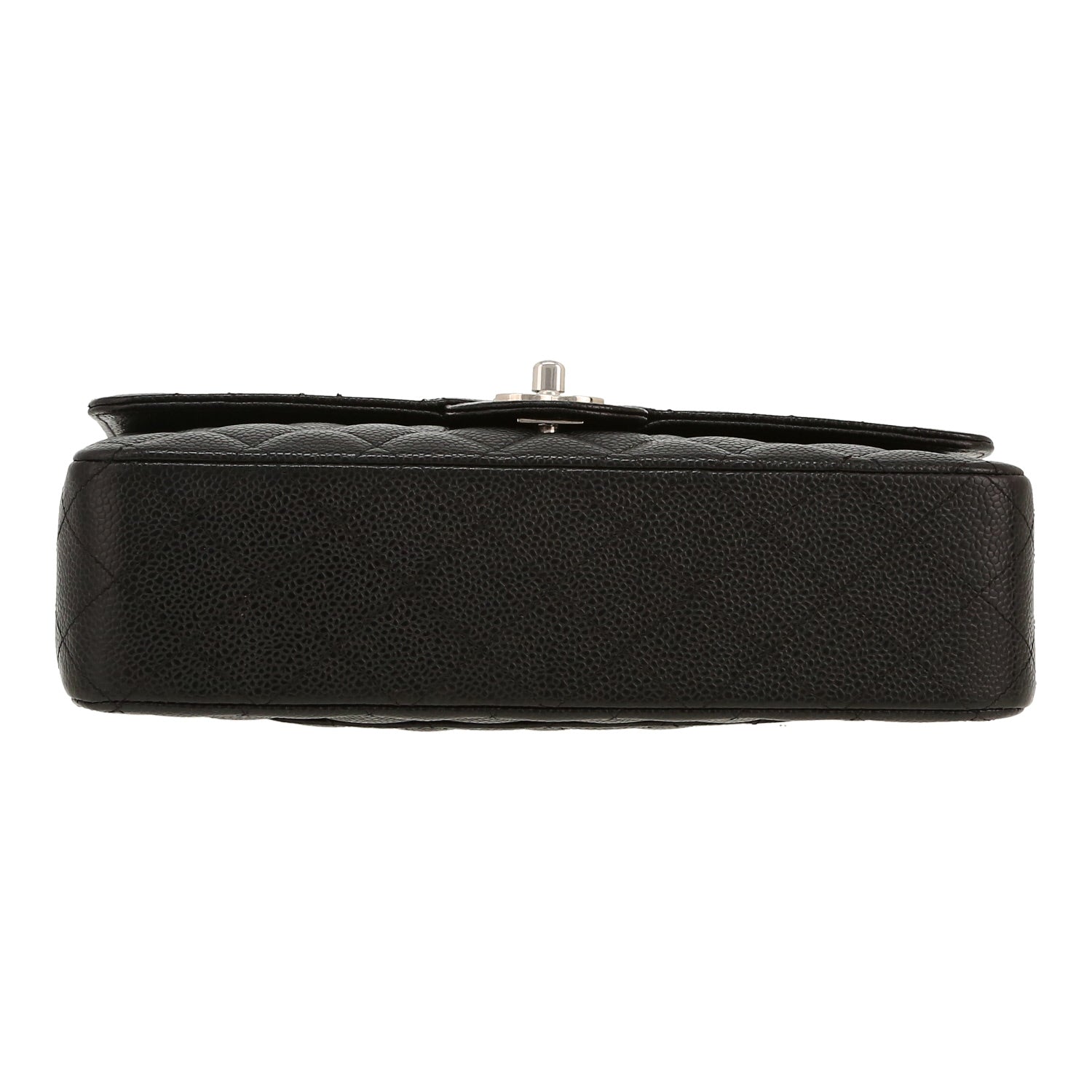 Chanel Timeless Classic handbag in black quilted grained leather - DETAIL 1