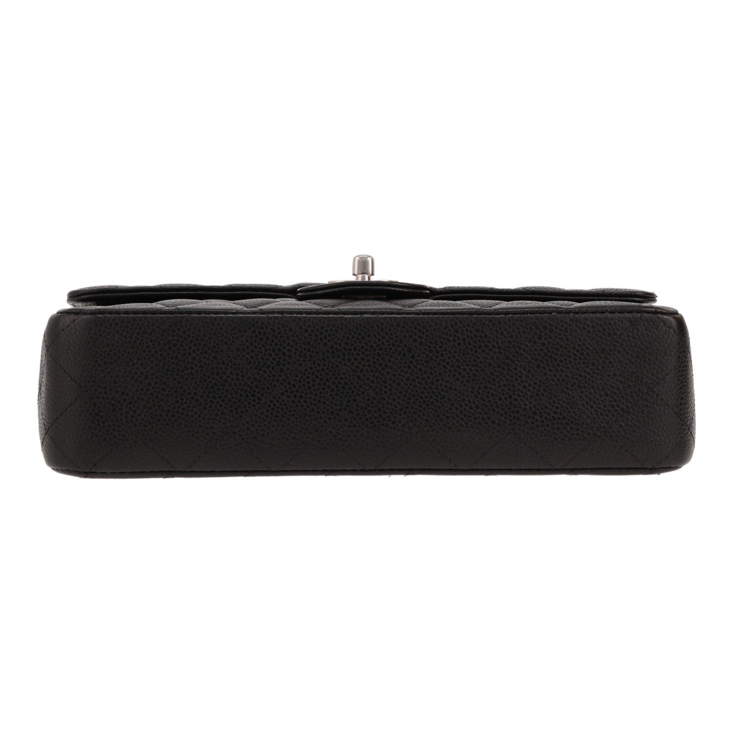 Chanel Timeless Classic handbag in black quilted grained leather - DETAIL 1