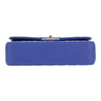 Chanel Timeless Classic handbag in blue quilted grained leather - DETAIL 1