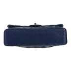 Chanel Timeless Classic handbag in blue quilted leather - DETAIL 1