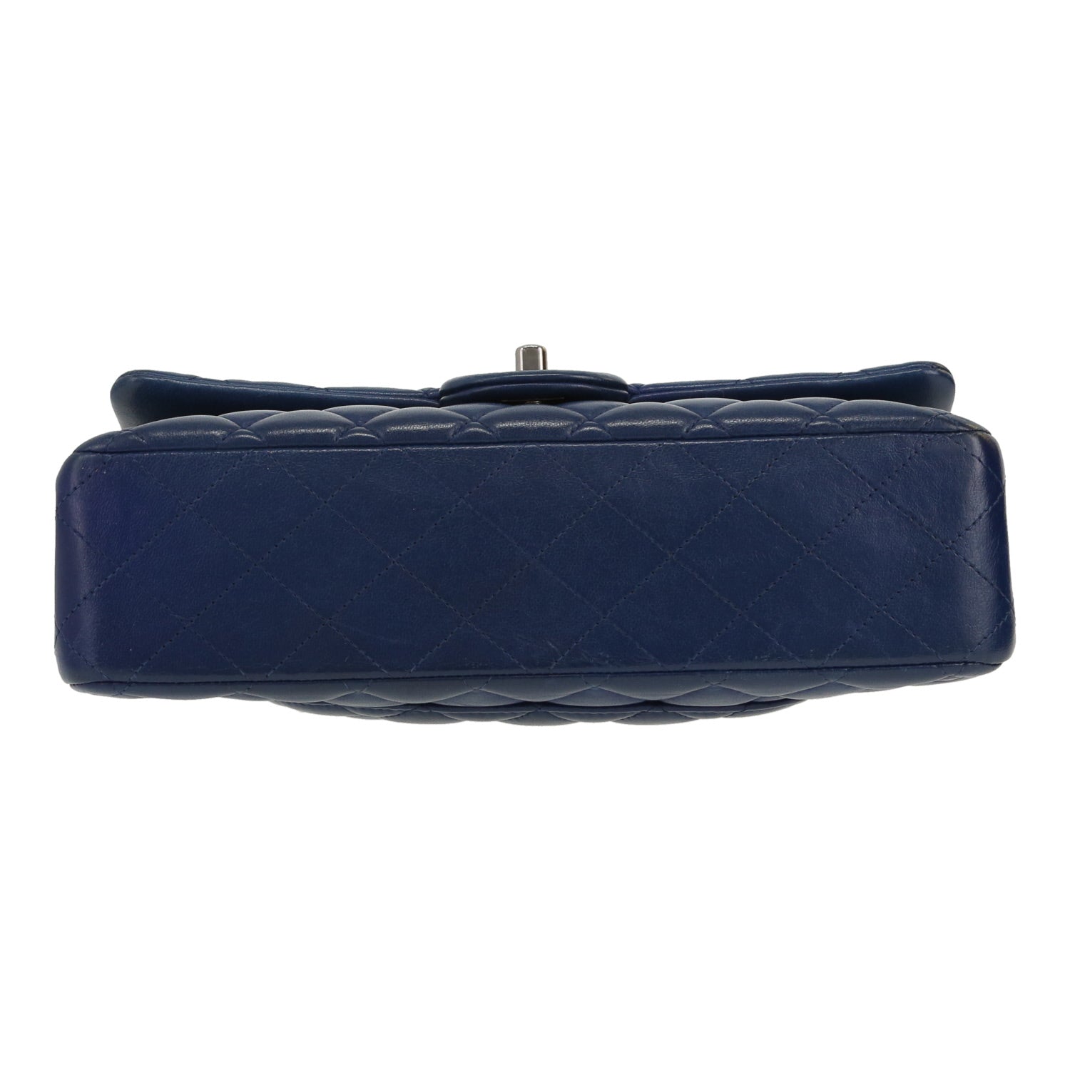 Chanel Timeless Classic handbag in blue quilted leather - DETAIL 1