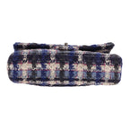 Chanel Timeless Classic handbag in blue, white and black tweed - DETAIL 1