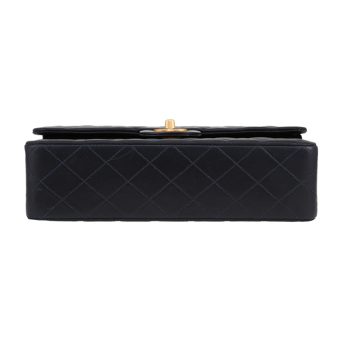 Chanel Timeless Classic handbag in navy blue quilted leather - DETAIL 1