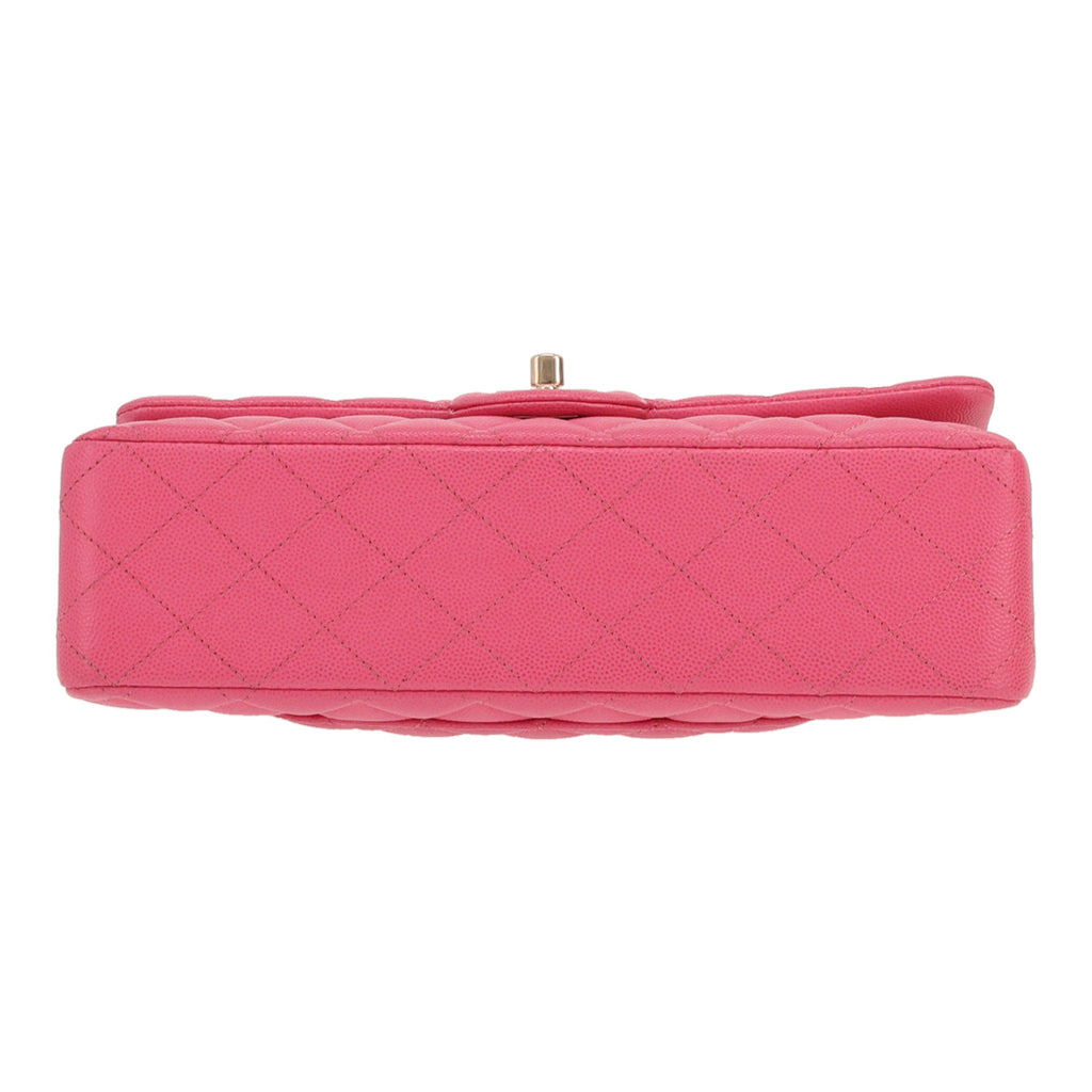 Chanel Timeless Classic handbag in pink quilted grained leather - DETAIL 1