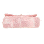 Chanel Timeless Classic handbag in pink tweed - DETAIL 1