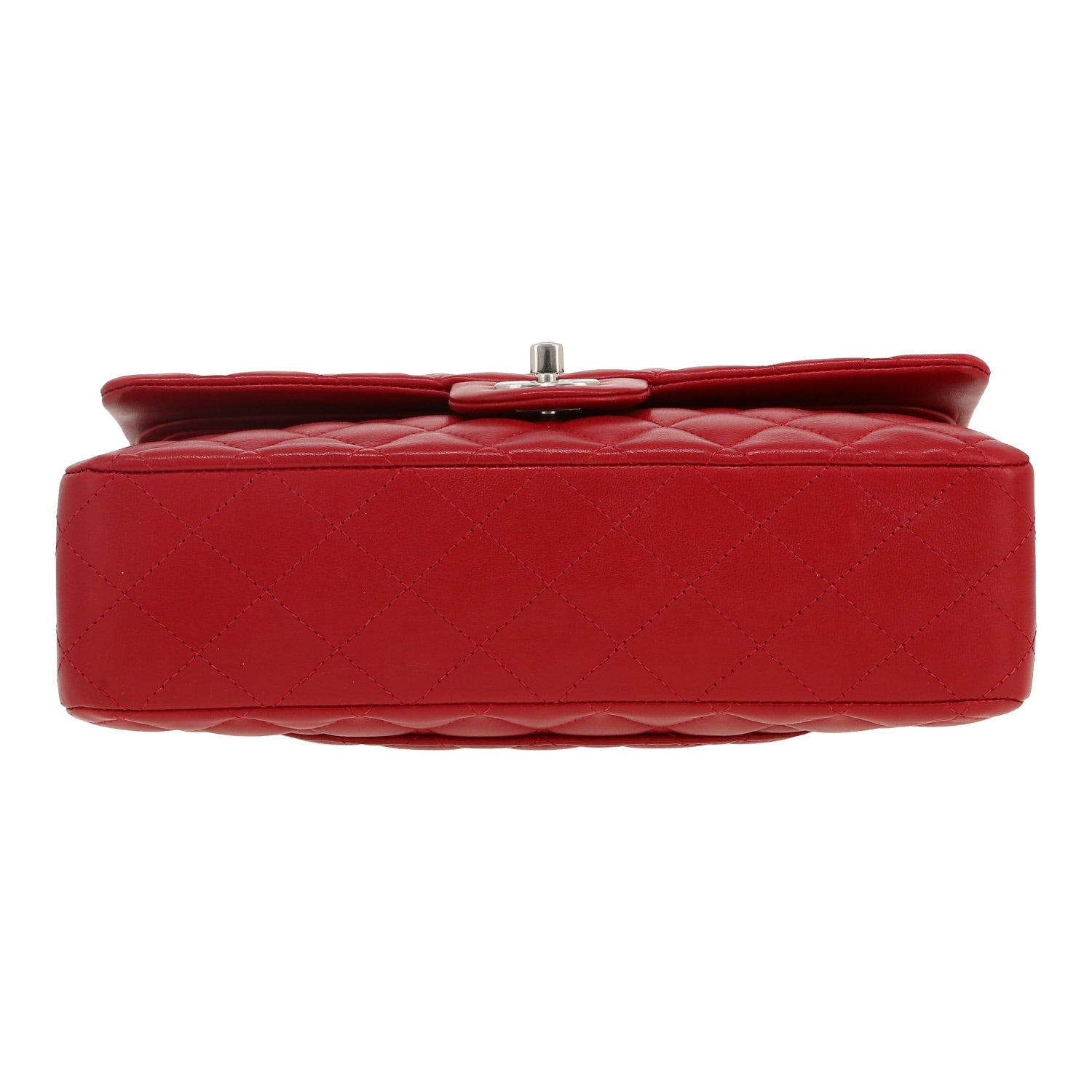 Chanel Timeless Classic handbag in red quilted leather - DETAIL 1