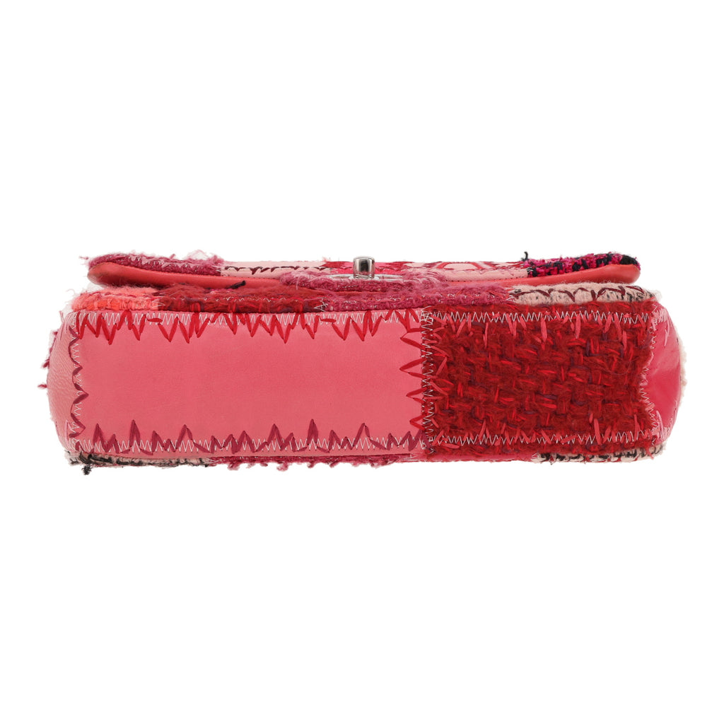 Chanel Timeless Classic handbag - Patchwork limited edition in pink and red tweed and pink leather - DETAIL 1