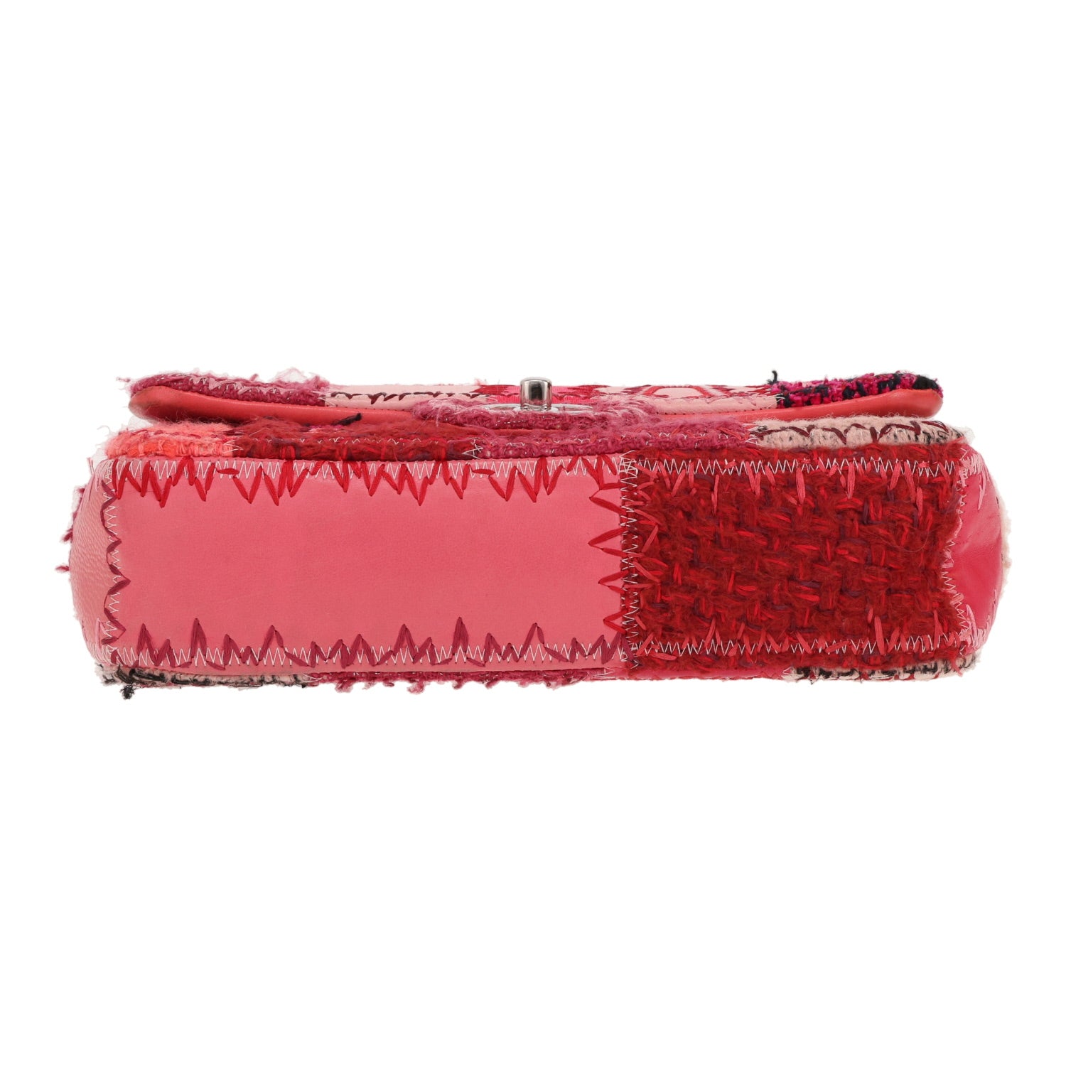 Chanel Timeless Classic handbag - Patchwork limited edition in pink and red tweed and pink leather - DETAIL 1
