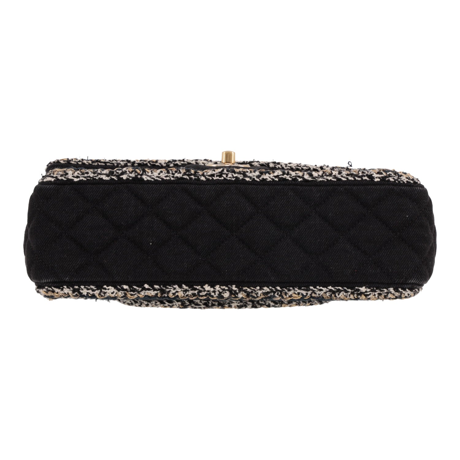 Chanel Timeless handbag in black denim and tricolor tweed - DETAIL 1