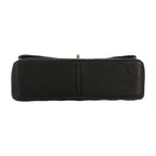 Chanel Timeless Jumbo handbag in black quilted grained leather - DETAIL 1