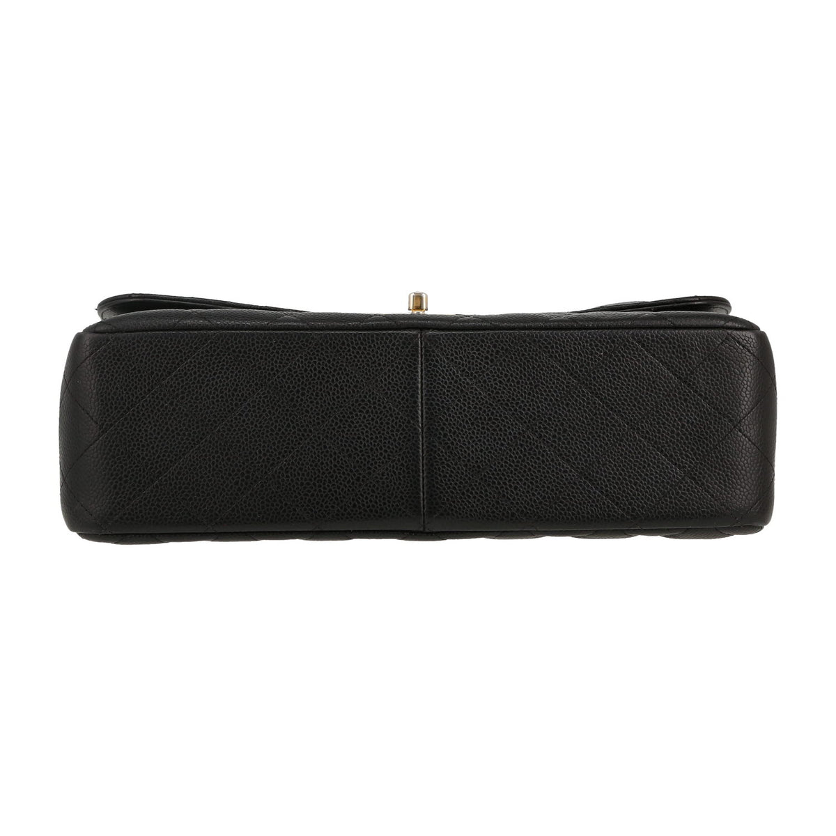 Chanel Timeless Jumbo handbag in black quilted grained leather - DETAIL 1