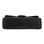 Chanel Timeless Jumbo handbag in black quilted grained leather - DETAIL 1