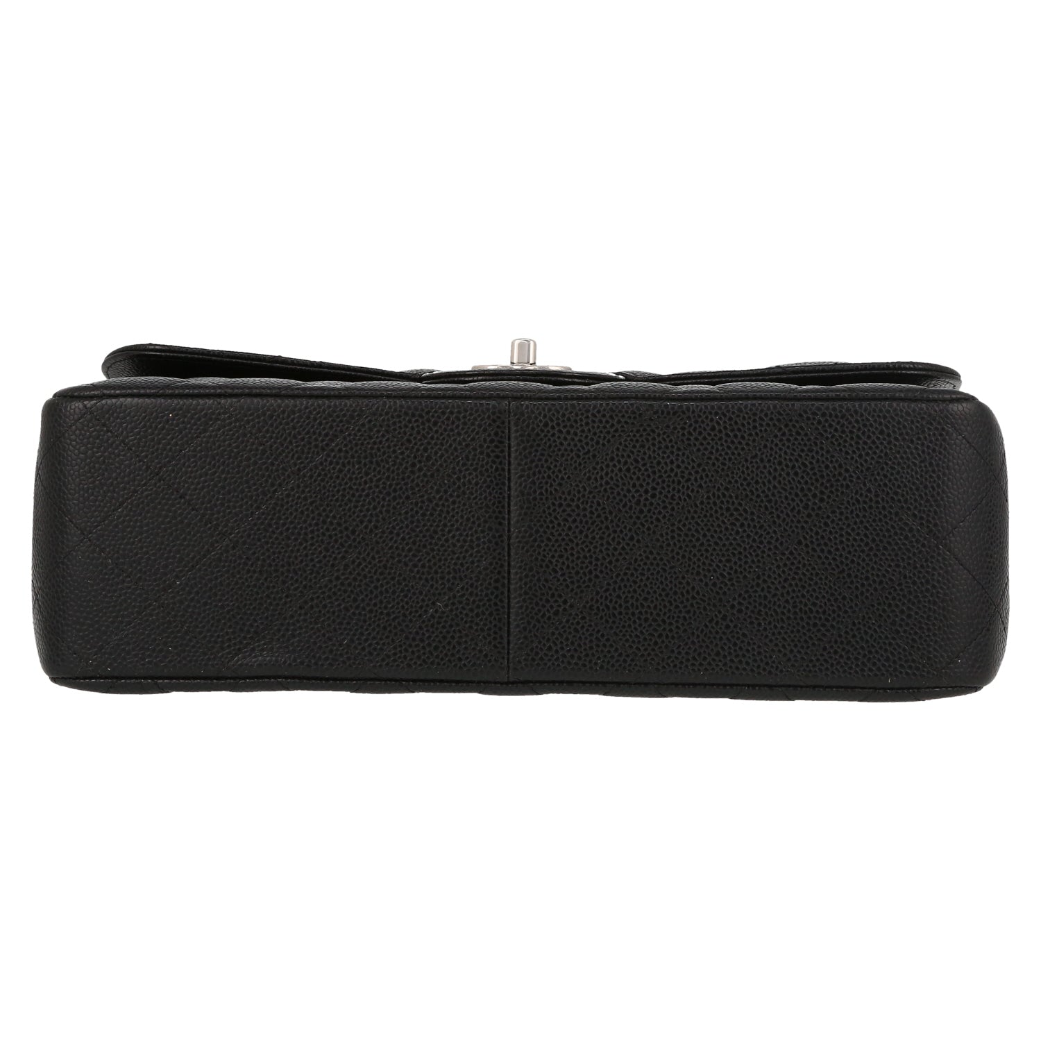 Chanel Timeless Jumbo handbag in black quilted grained leather - DETAIL 1