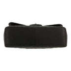 Chanel Timeless Jumbo handbag in black quilted grained leather - DETAIL 1