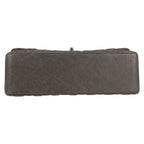 Chanel Timeless Jumbo handbag in grey quilted grained leather - DETAIL 1