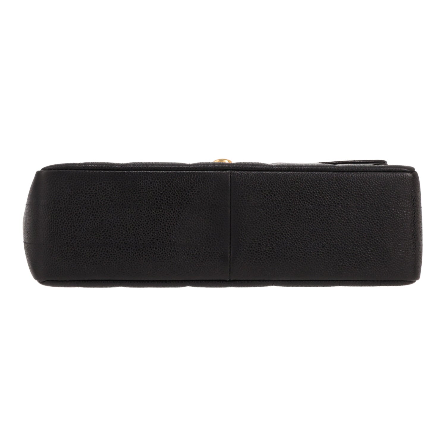 Chanel Timeless Jumbo shoulder bag in black quilted grained leather - DETAIL 1