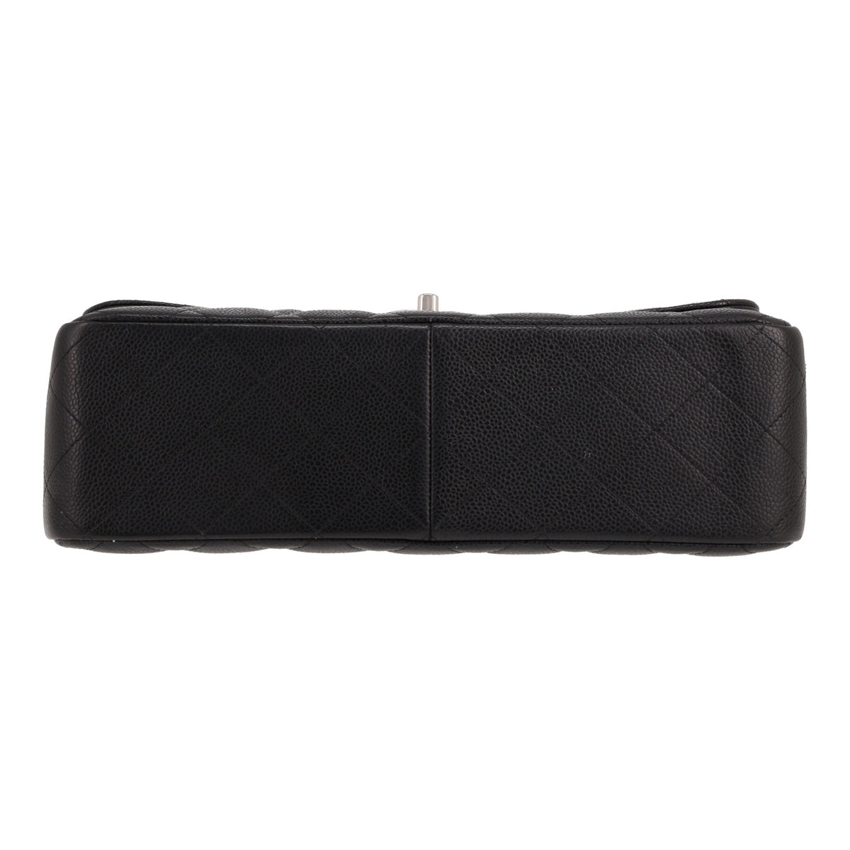 Chanel Timeless Jumbo shoulder bag in black quilted grained leather - DETAIL 1