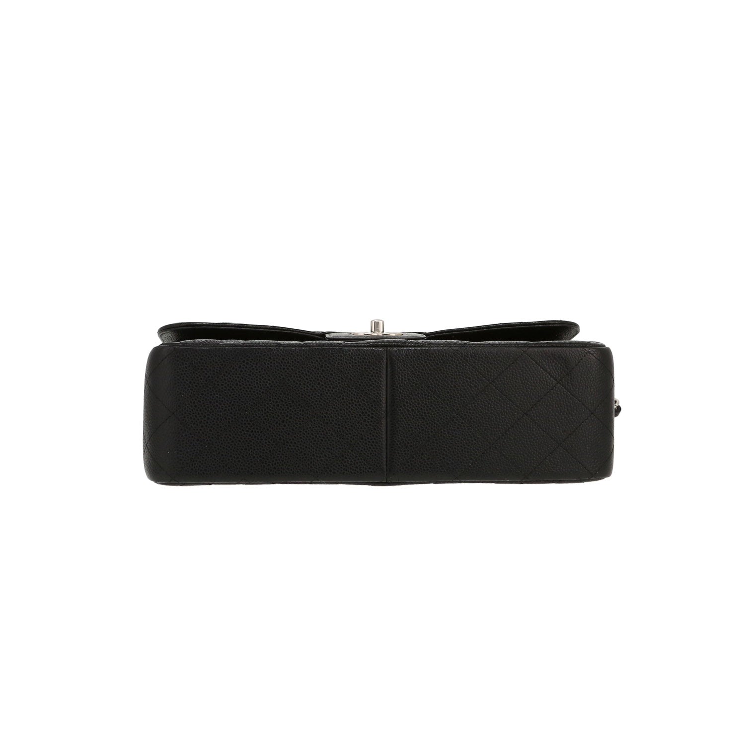Chanel Timeless Jumbo shoulder bag in black quilted grained leather - DETAIL 1